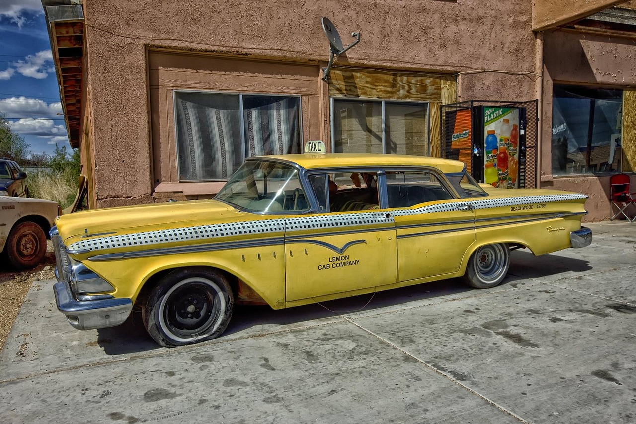 services-01 edsel ranger, taxi cab, classic car, car, yellow, taxi, cab, automobile, vintage car, old-timer, retro, old, car wallpapers, lemon cab company, ford, yellow cab, arizona, travel, transportation, hdr, classic, oldster, antique, nostalgia, memories, auto